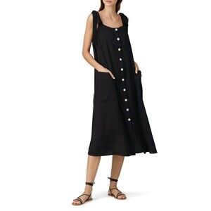 SHOW ME YOUR MUMU Lucas Midi Sz Large Black Lagenlook Wedding Guest Made‎ In USA